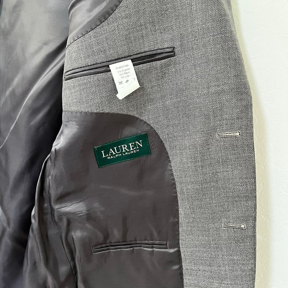 Lauren Ralph Lauren UltraFlex Heathered Blazer Size 40 Gray Classic Men’s NWT - Picture 12 of 13